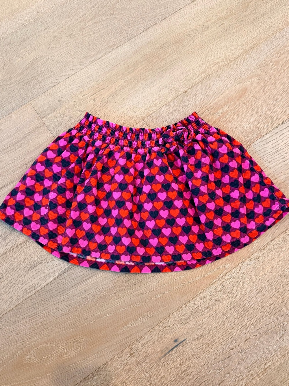 Gymboree Pink Red Heart Print Corduroy Skirt